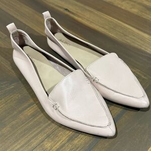 Aldo Womens Shoes Leather Pointed Toe Flat Loafers Ballet Pink Size 9